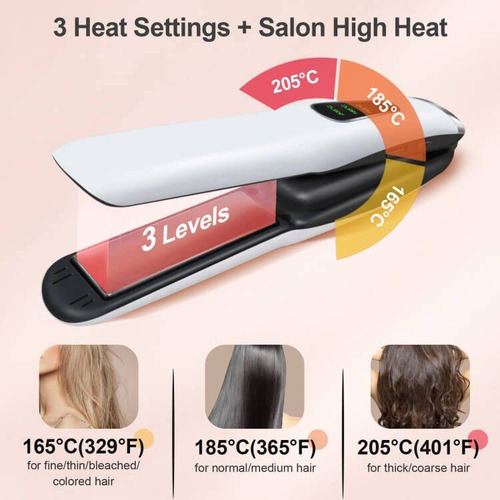 Sunmay Voga - Plancha De Pelo Y Rizador Inalámbrico 2 En 1,