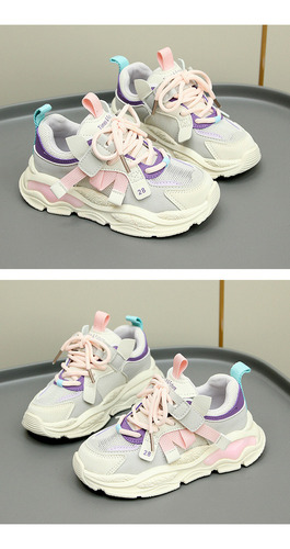 Zapatillas Niños Malla Simple Color Blocking Casual Running