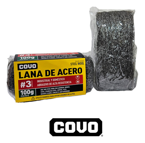 Lana De Acero #3 100 Gramos Covo Pack 2 Unidades