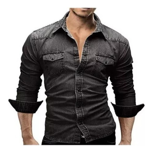 Camisa Vaquera De Manga Larga De Ropa Casual De Talla Grande