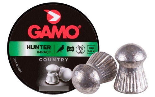 Chumbo Gamo Hunter Impact 5.5 Mm 250 Un Caza Tiro Al Blanco 