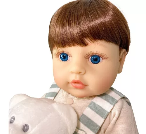 Boneca Bebe Reborn Realista Silicone Menino Caio 48cm - Malki toys