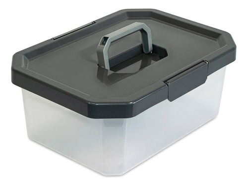 Caja Organizadora Estrabox Con Manija 11l Natural-gris