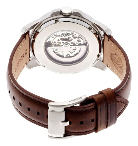 Fossil Grant Me3099 Reloj Skeleton Automático Piel Marrón Color de la correa Marrón oscuro Color del bisel Plateado Color del fondo Beige