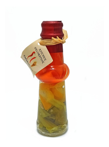 Botella Decorativa De Vidrio Llena Con Verduras Pequeño