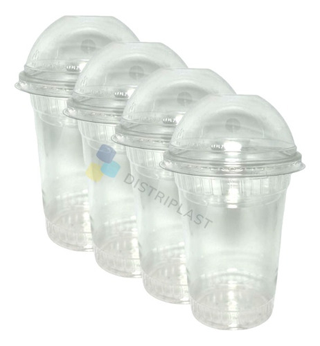 Vasos Descartables 500ml, Tapa Domo Ciega O Con Cruz X100u