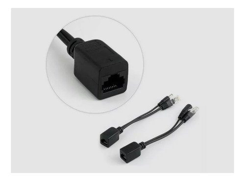 2 Par Cable Adaptador Poe 5v-48v Inyector Divisor Red Camara