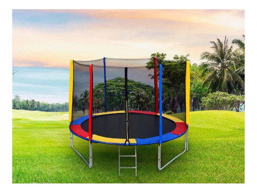 Cama Elástica Completa Trampolim 2,44m Lona Black Molas Escada Tela De Proteção Com Zíper All Pula Pula