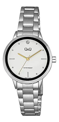 Reloj Q&q Dama Qb97j201y Blanco Acero 100% Original 