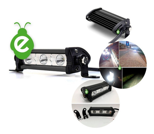 Kit Barra Led Mini Rompe Niebla Para Moto Cuatri De 9w X 2