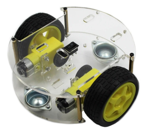 Kit Chasis De 2 Ruedas Bola Transparente, Robot, Arduino