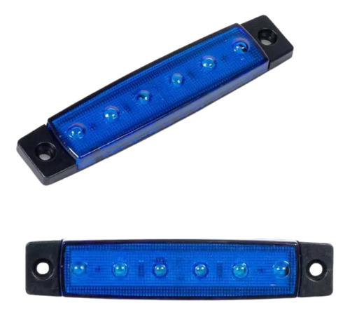 Par Lanterna Lateral Caminhao Caçamba Baú Van 12v 24v Azul