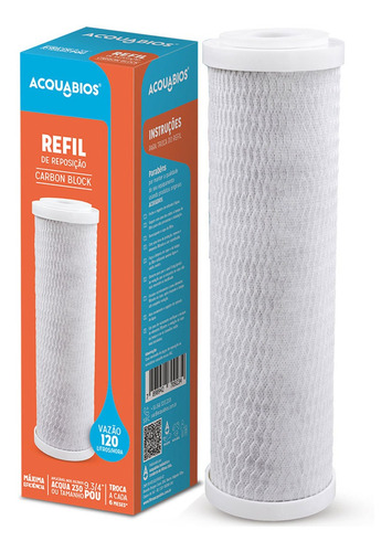 Refil Para Filtro Aqua 230 Carbon Block 9.3/4 Pou Acquabios