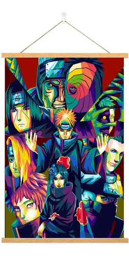 Cuadro Pergamino Integrantes Akatsuki Pop Art Naruto 28x41cm