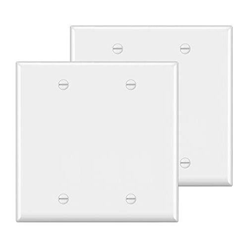 [2 Pack]  2-gang No Device Blank Wall Plate, H4.53 X...