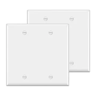 [2 Pack] 2-gang No Device Blank Wall Plate, H4.53 X...