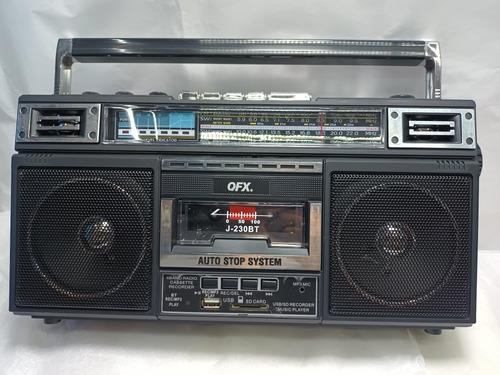 Radio Grabadora Cassete, Qfx Boombox J-230bt Recargable. 