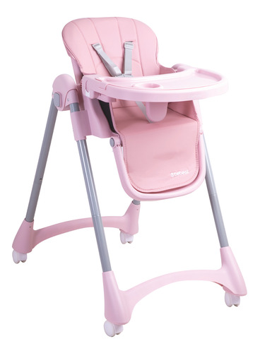 Silla De Comer Bebe Reclinable Plegable Easy Eat Rosada