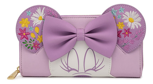 Monedero Loungefly Disney Con Estampado Floral De Minnie Mou