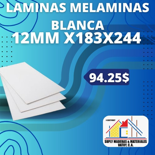Laminas Melaminas Blanca 12mm X183x244
