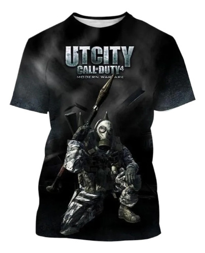 Camiseta Informal Call Of Duty Con Estampado 3d Para Hombre