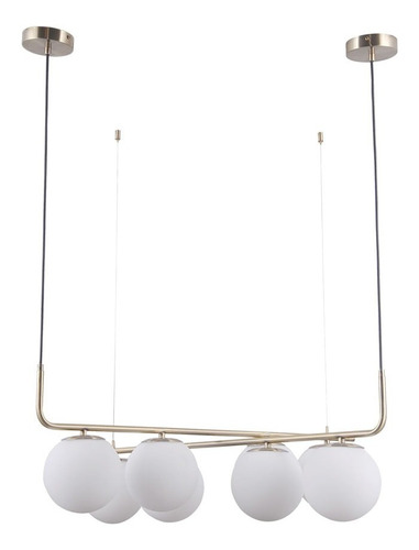 Lustre Pendente Petit Poa Dourado Branco Moderno Bella Sq003