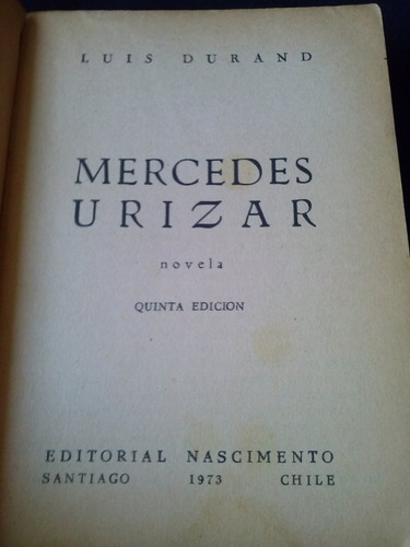 Mercedes Urizar - Luis Durand (Usado)