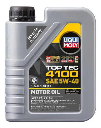 Toptec 5w40 1lt Aceite Sintetico Para Motores Liqui Moly