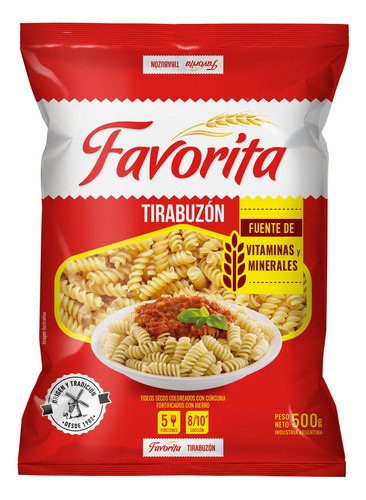 Fideos Tirabuzón Favorita X500 Gr