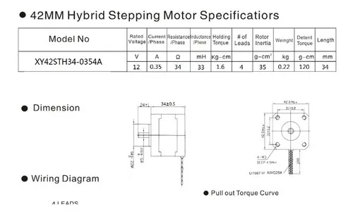 Motor Stepper Bipolar 12v Hibrido Mod: 324 Nema17 Itytarg