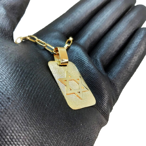 Imagem 4 de 6 de Pingente Estrela De Davi Placa 8 Gramas Ouro 18k