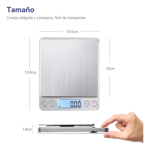 Báscula Digital Con Carga Usb, Pantalla Lcd Y 2 Bandejas