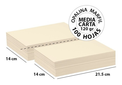 Opalina Marfil Media Carta 120 Gr - 100 Hojas