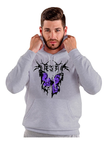 Imagen 2 de 4 de Buzo Canguro Goth Butterfly Aesthetic Nugrunge Unisex Y Niño