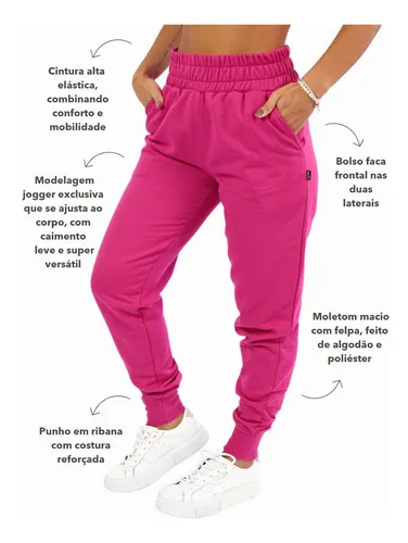 Calça moletom sales cintura alta feminina