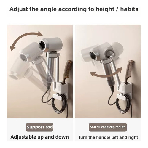 Soporte De Pared Lazy Para Secador De Pelo, Baño, Sin Necesi