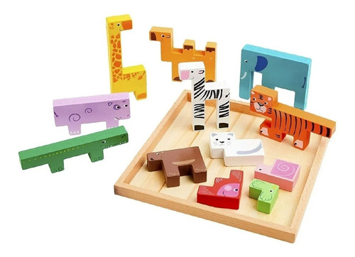 Imagen 2 de 6 de Rompecabezas Puzzle Ruso Encastre Madera Acool Ac6616 Full