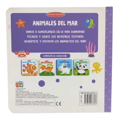 Imagen 3 de 5 de Libro Exploro Jugando Con Texturas Animales Dinosaurios Edu