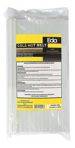 Cola Quente Silicone Bastão Grossa 1 Kg Transp 11,2mm X 30cm