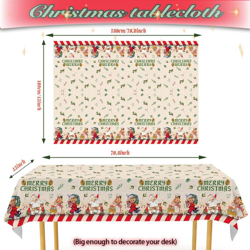 Decoraciones De Navidad Vintage, 3 Manteles De Navidad Con P