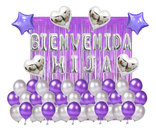 Set Globos Decoracion Bienvenida Hija