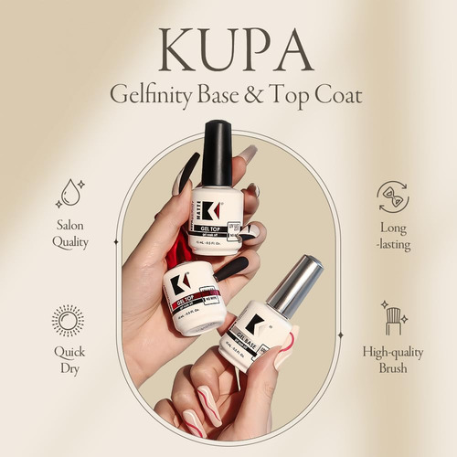Kupa Gelfinity - Top Coat Gel De Brillo (sin Limpiar) 0.5 Fl