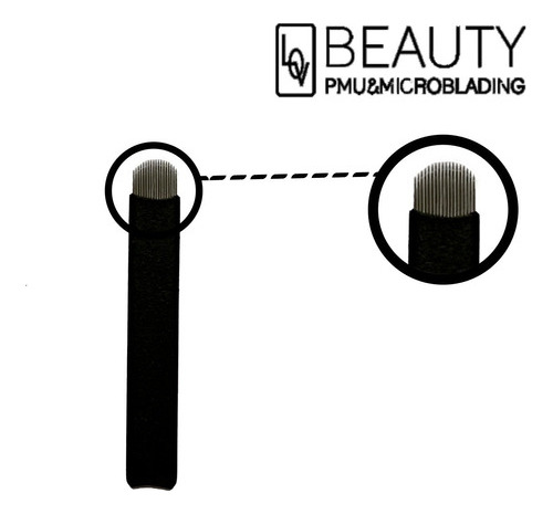 10 Lâminas Agulhas 18u Lovbeauty 0.15mm Flex Microblading
