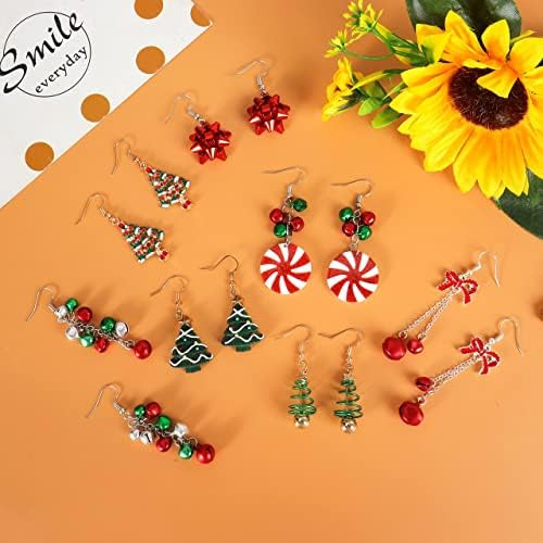Juego De Aretes Navideños Árbol De Navidad Papá Noel Caramel