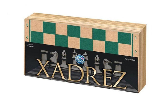 Jogo De Xadrez Oficial Caixa Madeira 40cm