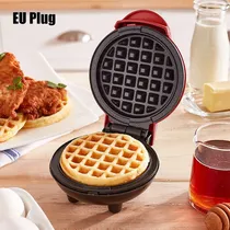Comprar Mini Wafflera Redonda Repostería Waffles Fácil Y Rápido Color Rojo
