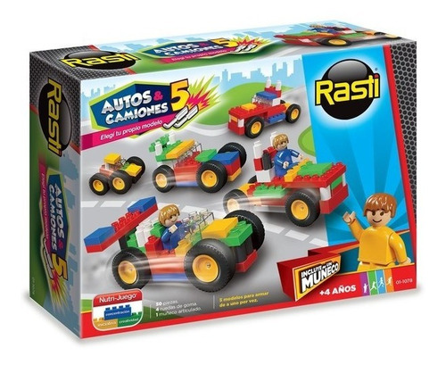 Imagen 5 de 11 de Ladrillos Bloques Rasti 50 Piezas Autos Y Camiones 5 01-1078