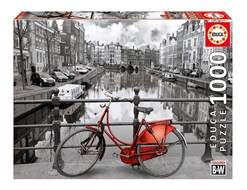 Amsterdam Bicicleta Blanco Y Negro Rompecabezas 1000pz Educa