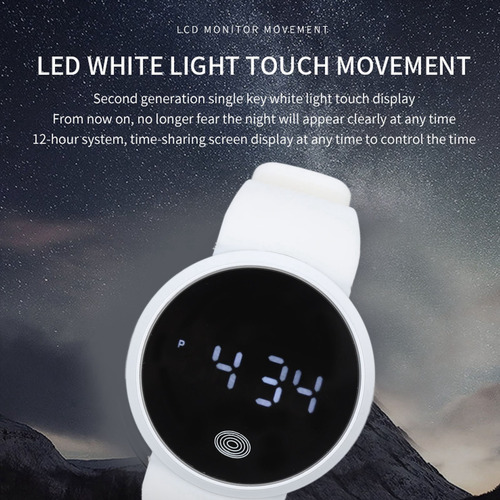Reloj Digital Led Con Pantalla Táctil Ajustable, Impermeable