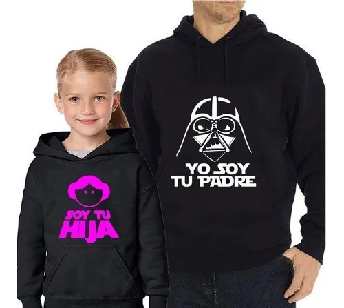 Polerones Para Padre, Hija Con Diseño Satar Wars Darth Vader